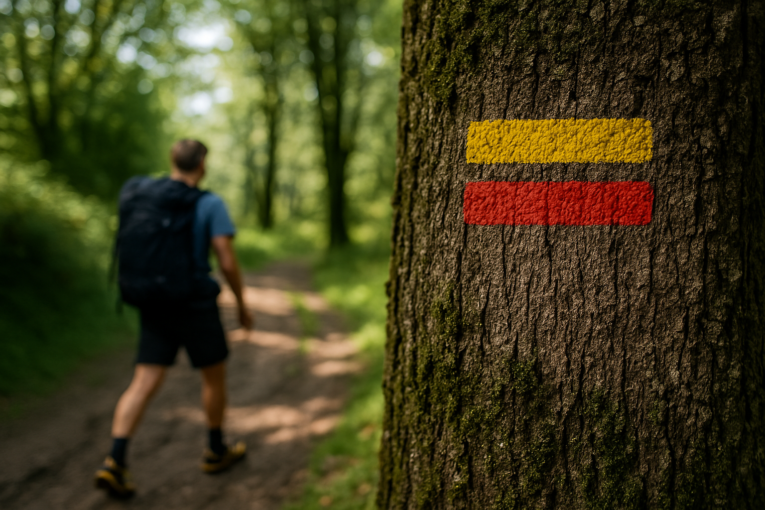 Balise jaune et rouge